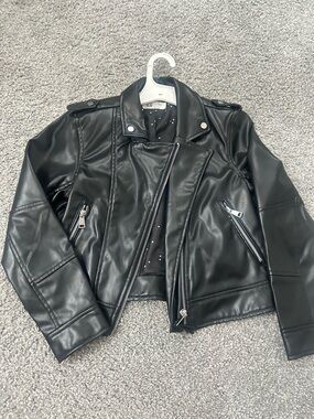 H&M Black Jacket with White Polka Dot Lining